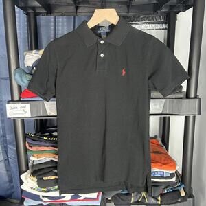 black preppy polo ralph lauren button up kids medium